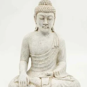 Siège Bouddha Lotus blanc naturel 30 cm