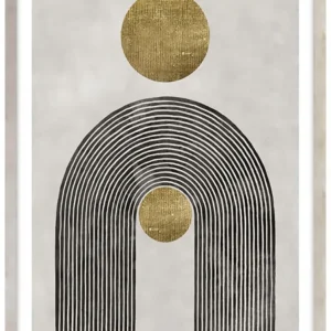 Image avec cadre mural abstrait sphère de style zen géométrique Signature Home Collection