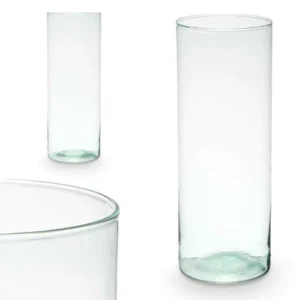 vase cylindrique en verre recyclé 15x40cm Simcha Trade
