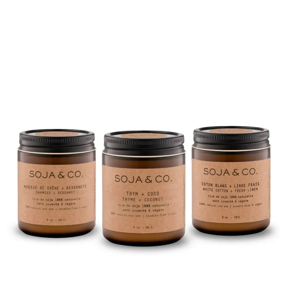 Trio bougies | Collection printemps SOJA&CO.