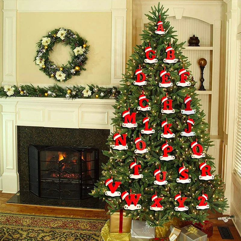 Ornements personnalisés de 24 lettres de Noël A sousoleil