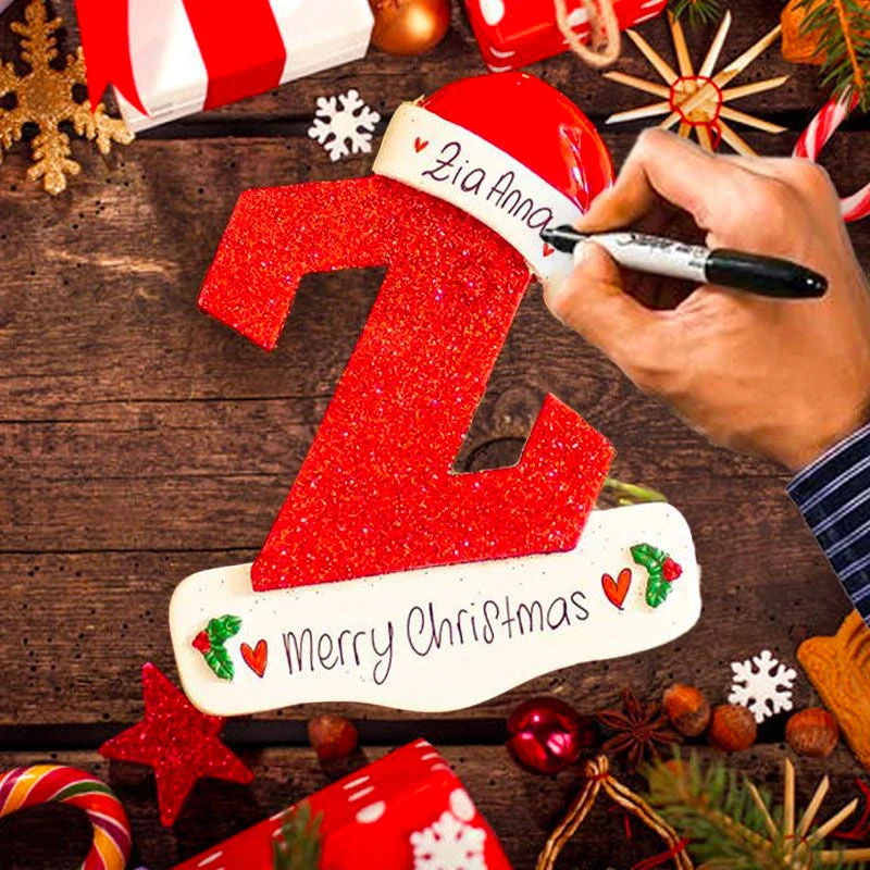 Ornements personnalisés de 24 lettres de Noël A sousoleil