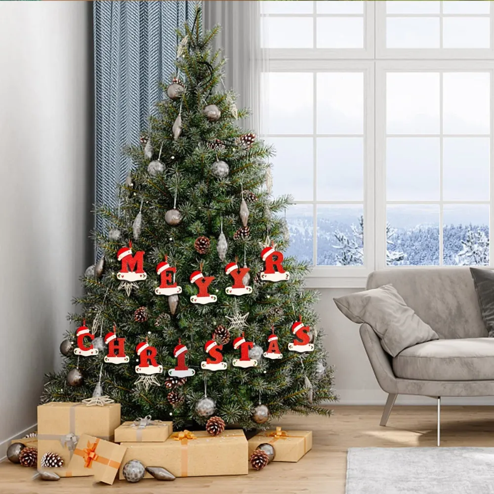 Ornements personnalisés de 24 lettres de Noël A sousoleil