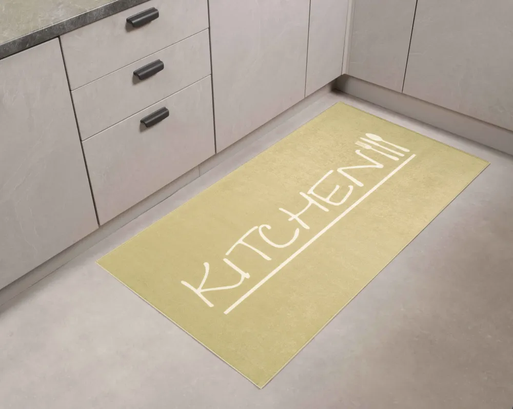 STAMPA - Tapis lavable en machine beige pour cuisine - STA8170BEI