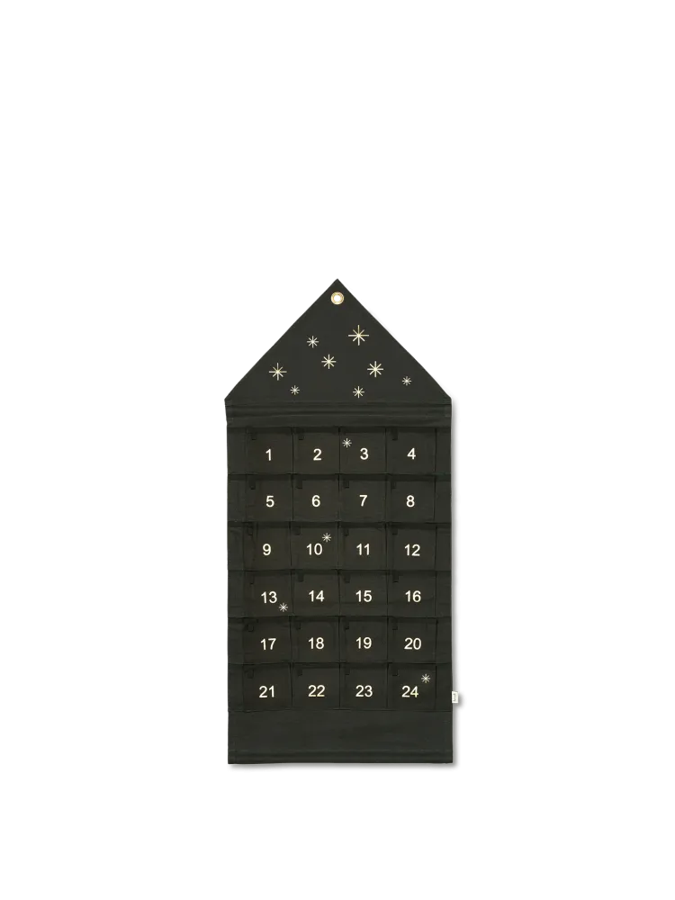 Star Christmas Calendar - Dark Green/Dull Gold