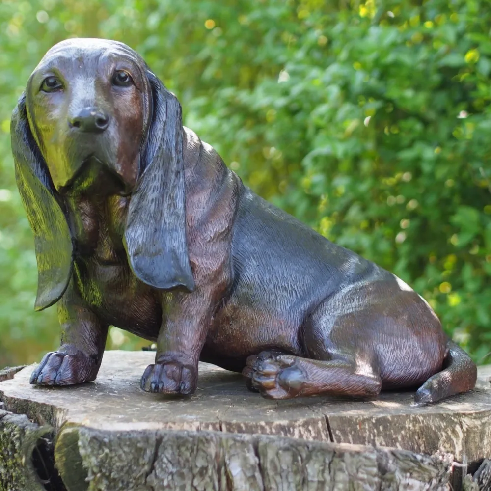 Statue en bronze Basset 39x34x52cm (HxLxL)