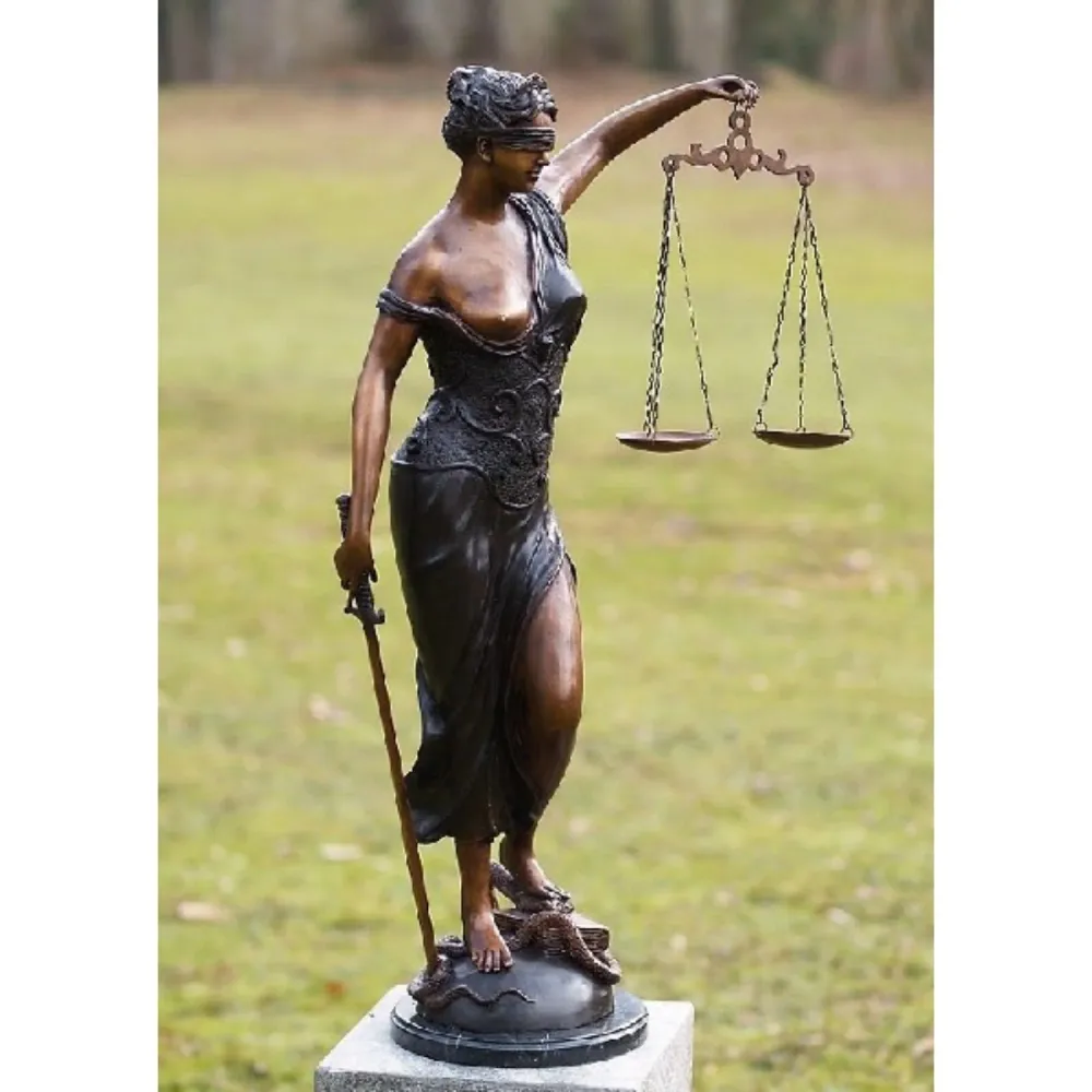 Statue en bronze de Dame Justice 89x28x56cm (HxLxL)