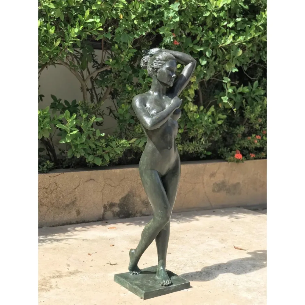 Statue en bronze debout 120x29x35cm (HxLxP)