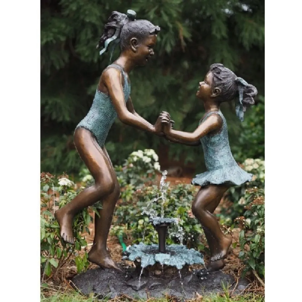 Statue en bronze 2 Enfants en maillot de bain 103x33x70cm (HxLxL)