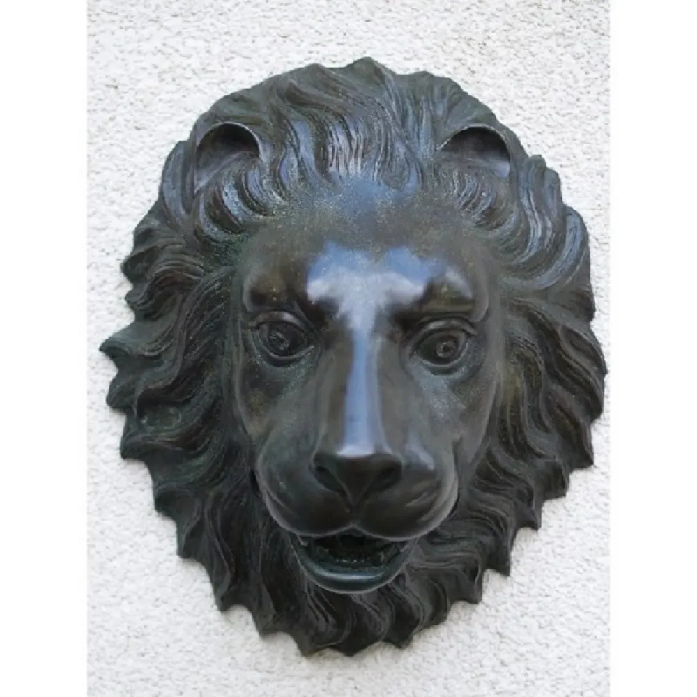 Statue en bronze Fontaine tête de lion 30x15x25cm (HxLxL)