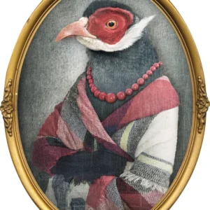 Sticker adhésif Dinde avec cadre oval