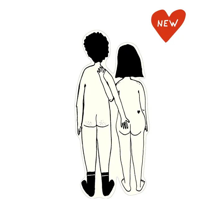 Sticker Vinyle Naked Couple Back - Helen B