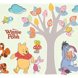 Stickers muraux "Winnie l'ourson les amoureux de la nature" cm. 50x70h.