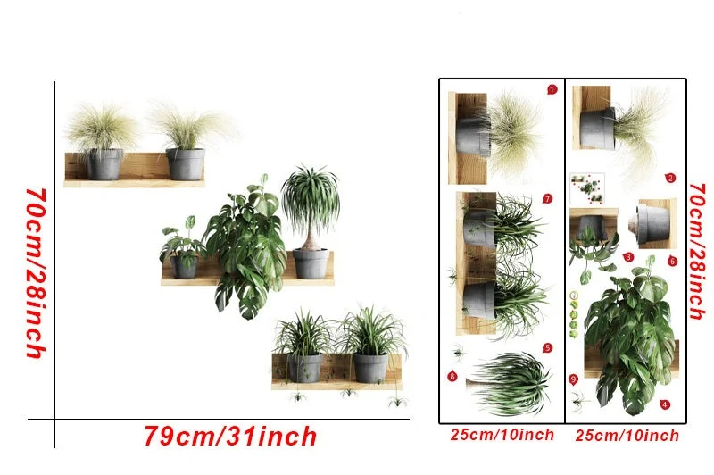 Stickers Étagère Plantes en Pot