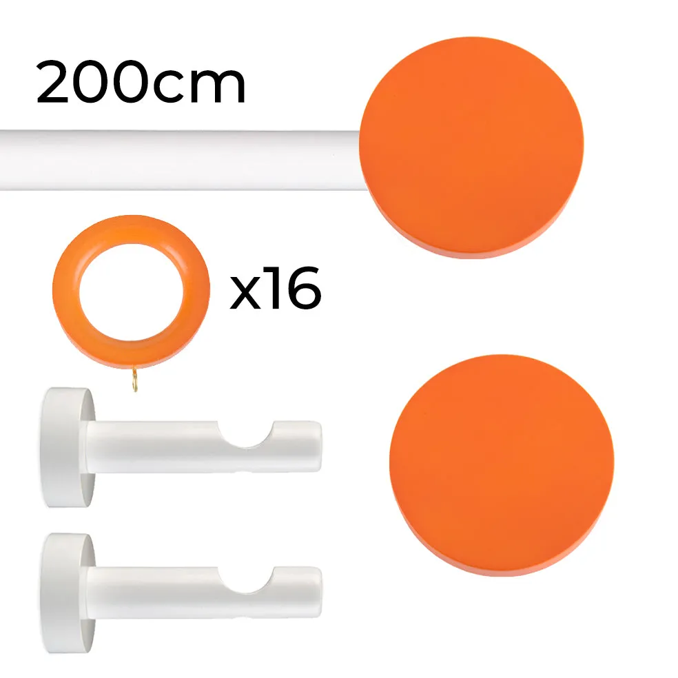 Tringle à rideau Ø22mm Cercle orange Avec anneaux Installation au mur Stor Planet Boutique