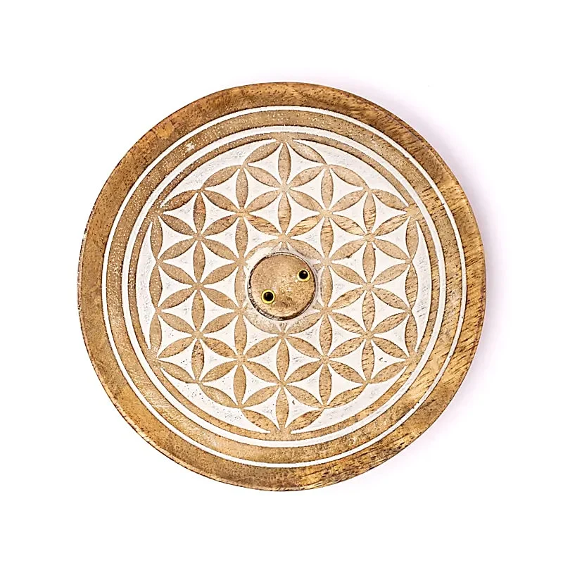 Support Burning Sfummed Mango Wood Wood - Fleur de la vie