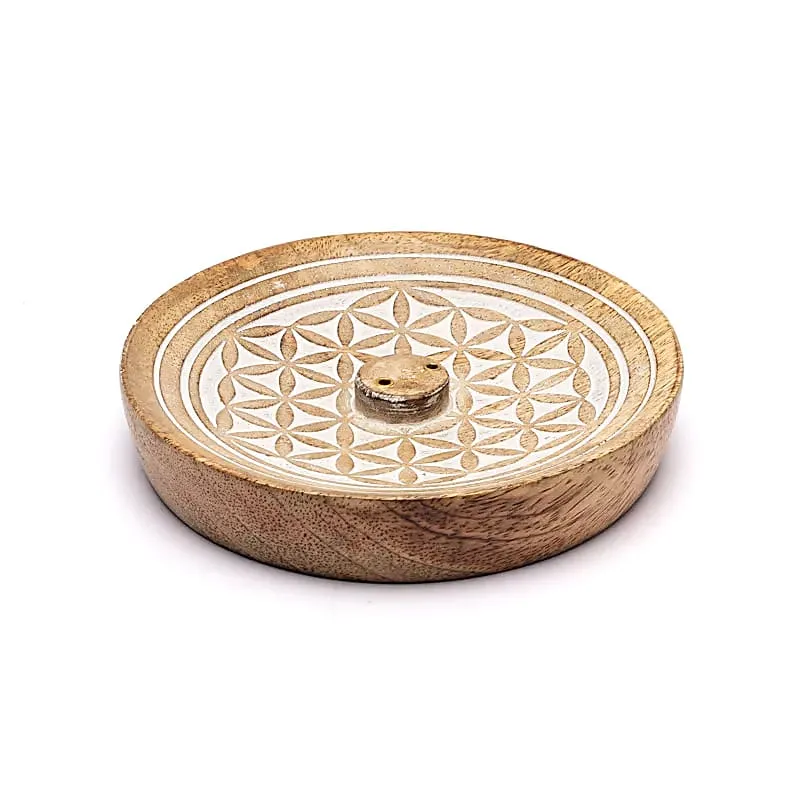 Support Burning Sfummed Mango Wood Wood - Fleur de la vie