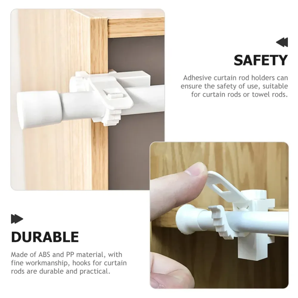 Support de tringle à rideau réglable blanc sans perçage pour décoration intérieure moderne
