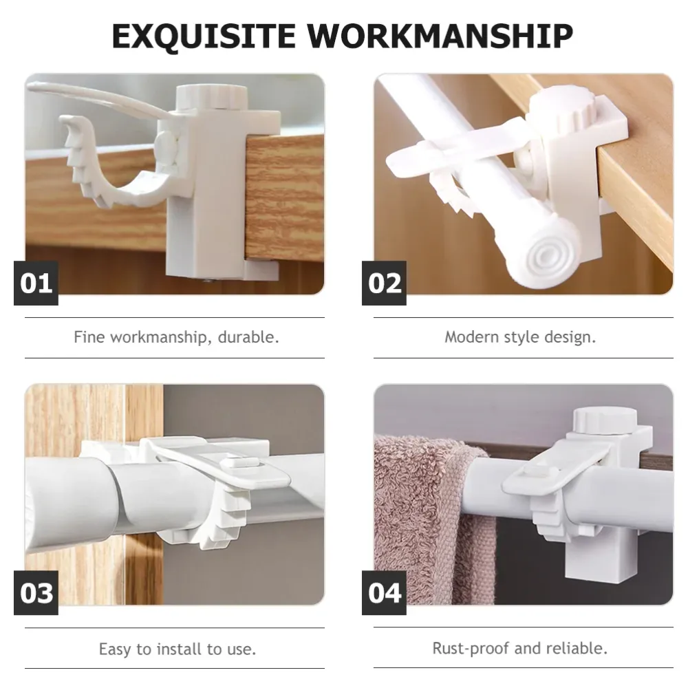 Support de tringle à rideau réglable blanc sans perçage pour décoration intérieure moderne