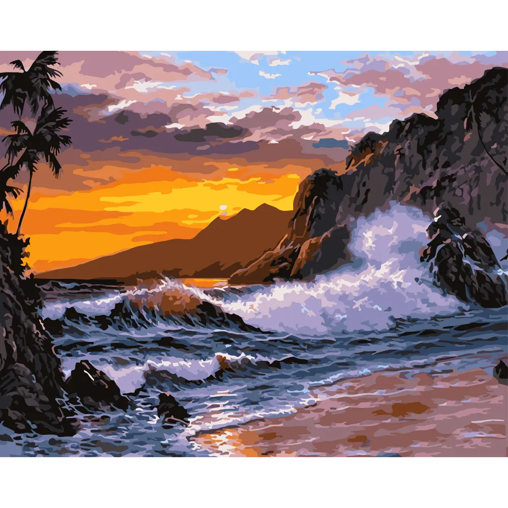 Surfez sur les vagues au coucher du soleil