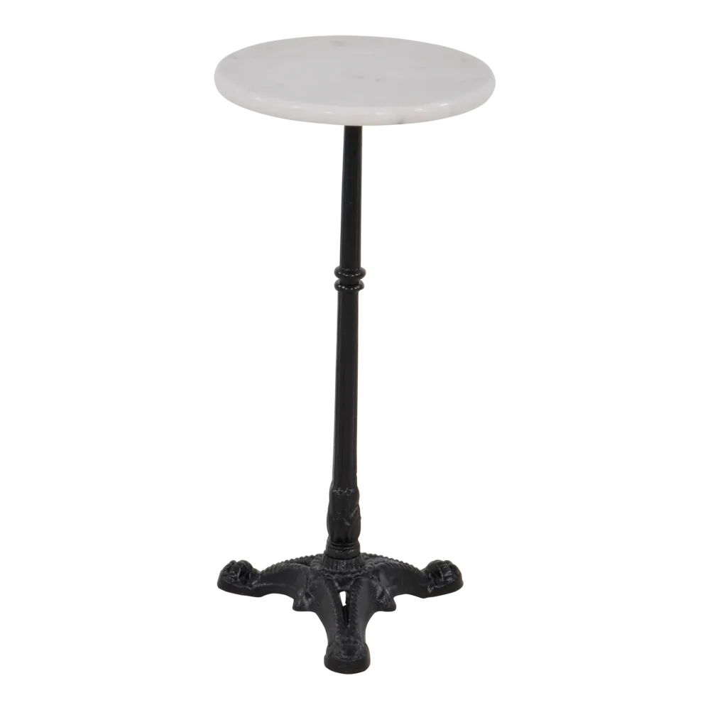 Table d'appoint marbre blanc Ø30x60cm