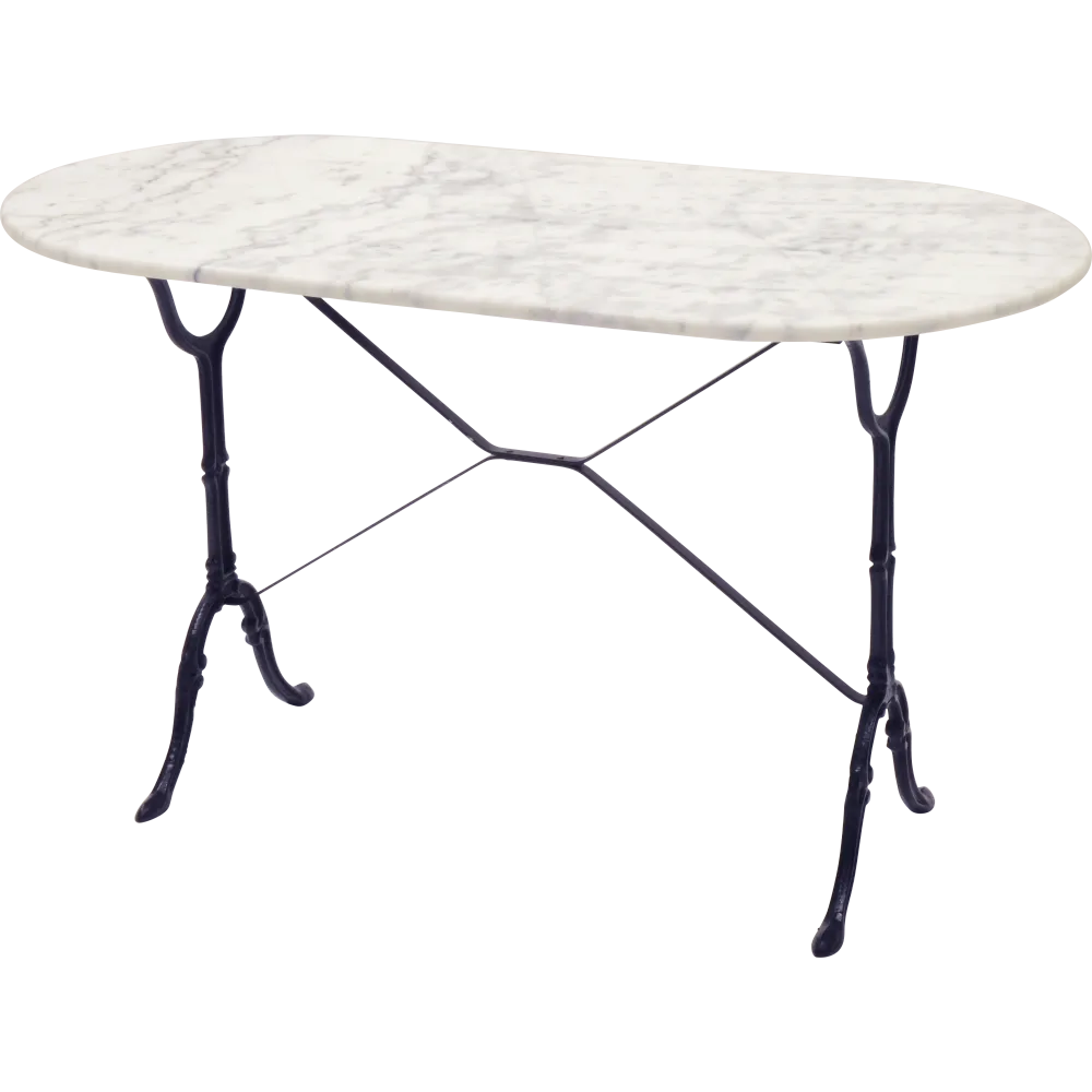 Table marbre blanc ovale 120x60cm