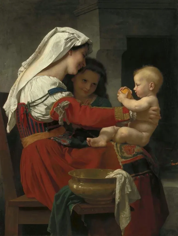 Tableau Admiration maternelle - William Bouguereau | Reproduction