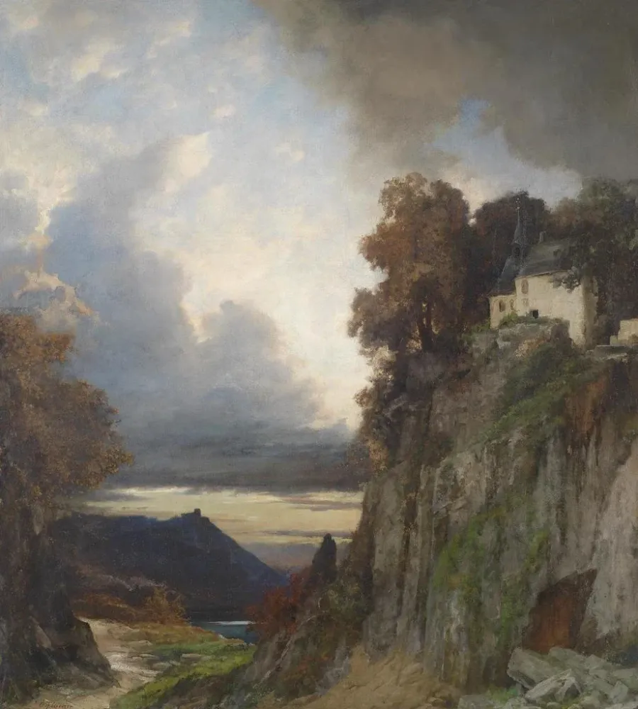 Tableau Ambiance nocturne sur le Rhin - Albert Flamm | Reproduction