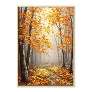 Tableau Automne - Toile retouchée à la main