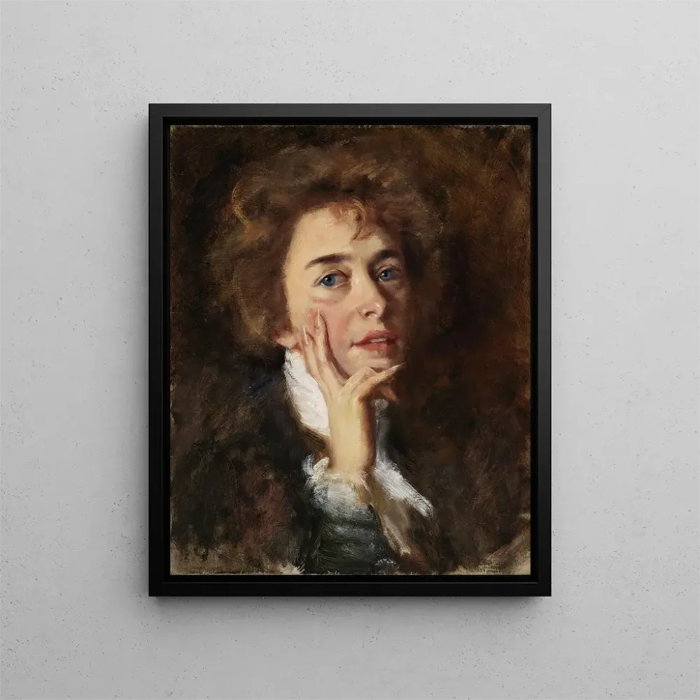 Tableau Autoportrait avec jabot - Alice Pike Barney | Reproduction