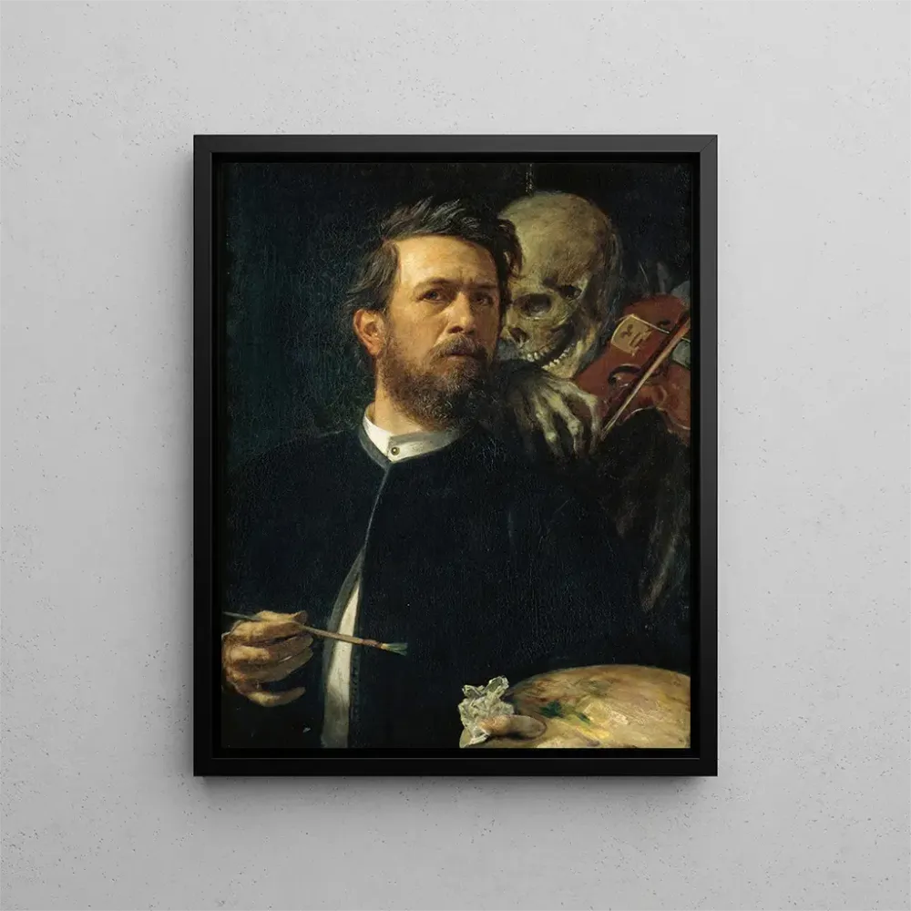 Tableau Autoportrait avec la Mort jouant du violon - Arnold Böcklin | Reproduction