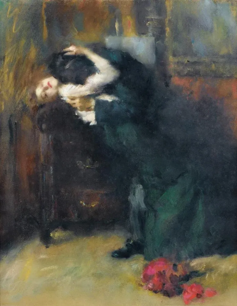 Tableau Le baiser - Ambrogio Antonio Alciati | Reproduction