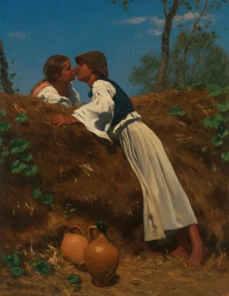 Tableau Le Baiser II - August von Pettenkofen | Reproduction