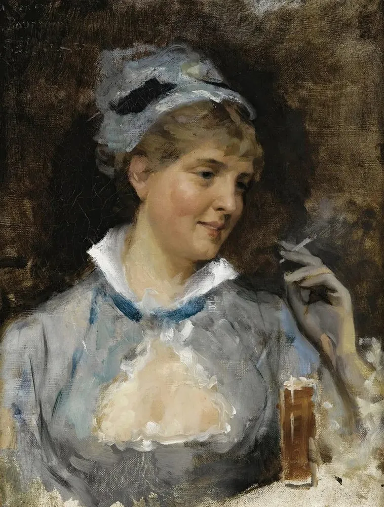 Tableau Au Bar - Albert Edelfelt | Reproduction
