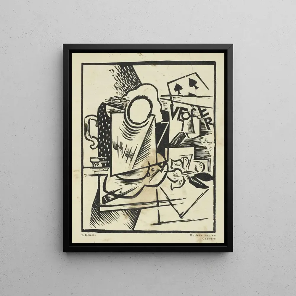 Tableau V. Bene, ezba v linoleu, gravure - Vincenc Bene | Reproduction