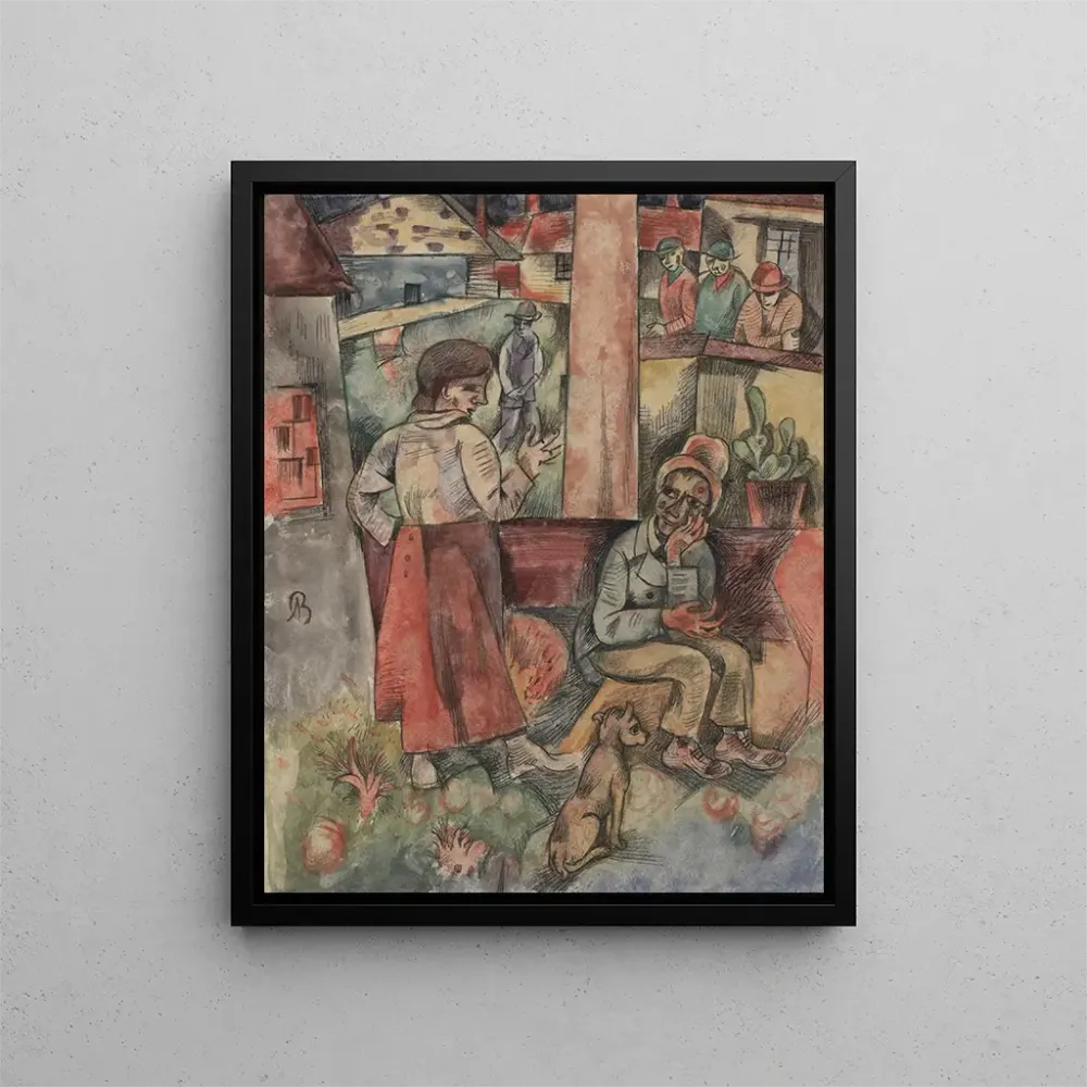 Tableau Bordure du village Fabrikstadt - Albert Bloch | Reproduction