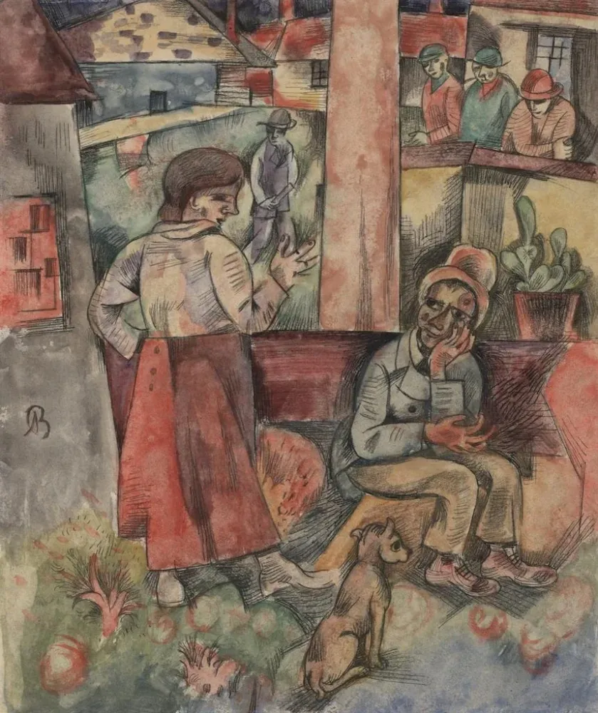Tableau Bordure du village Fabrikstadt - Albert Bloch | Reproduction