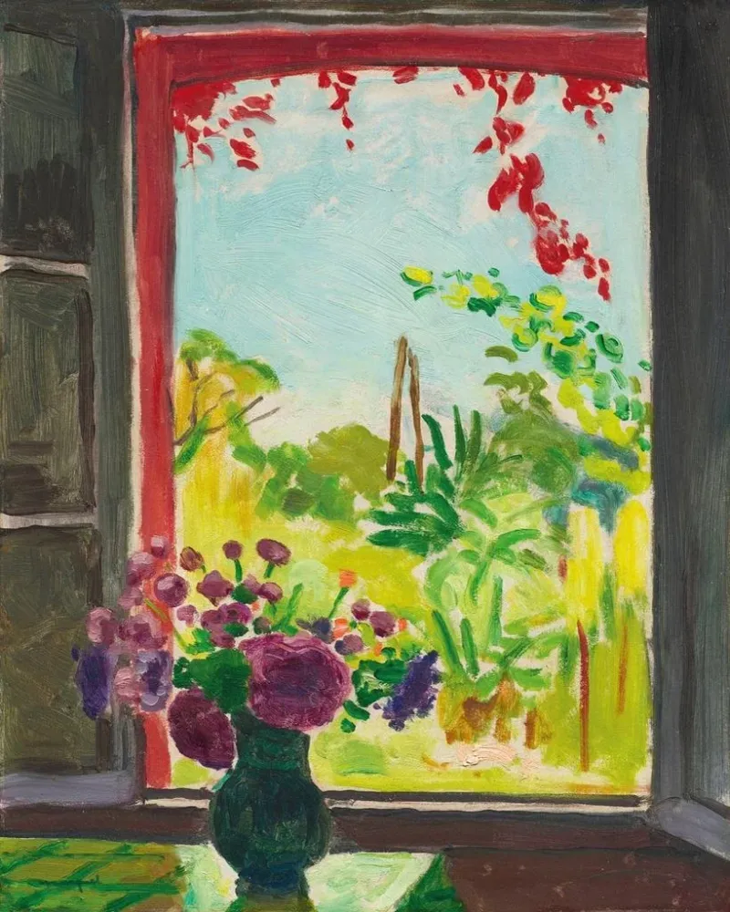 Tableau Bouquet sur une table devant la fenêtre à Méricourt - Albert Marquet | Reproduction
