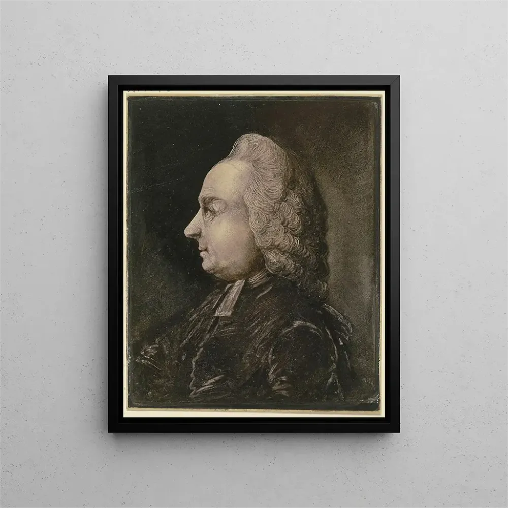 Tableau Buste d'un ecclésiastique portant une perruque, de profil à gauche - Benjamin Calau | Reproduction