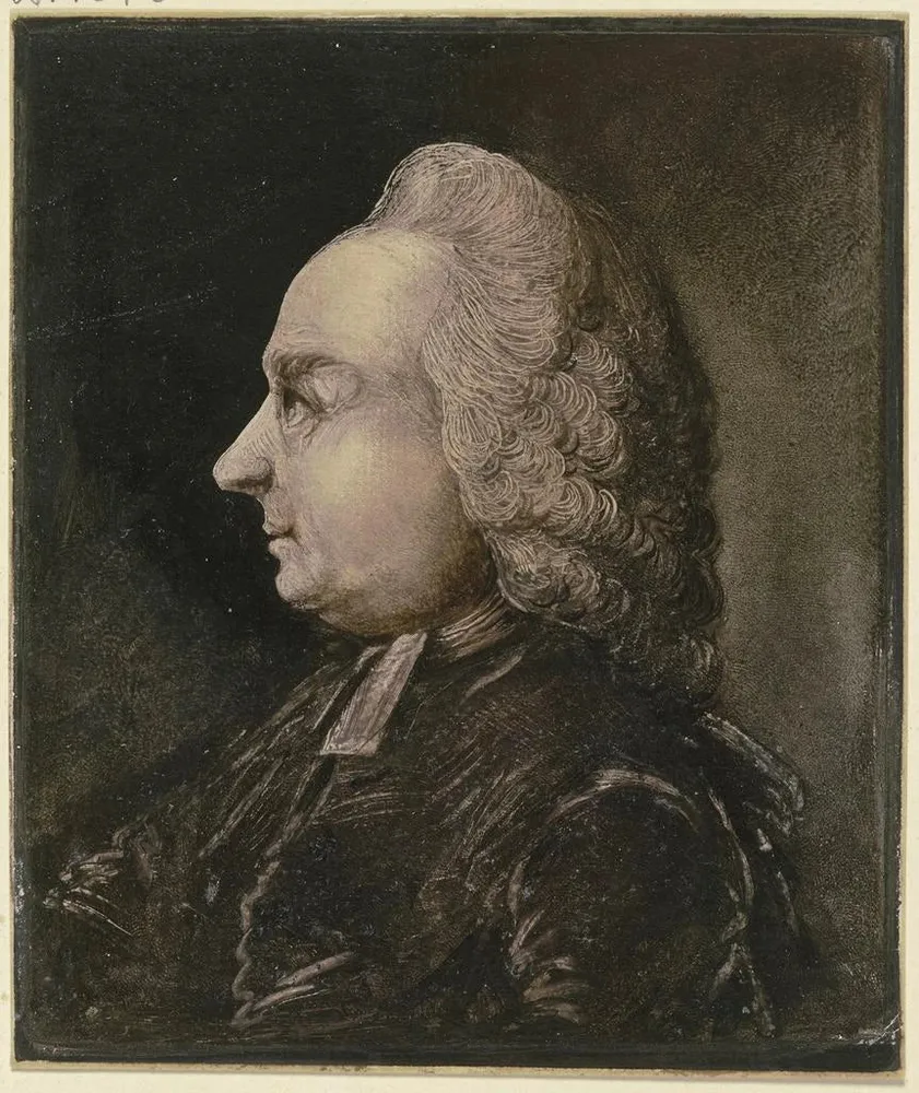 Tableau Buste d'un ecclésiastique portant une perruque, de profil à gauche - Benjamin Calau | Reproduction