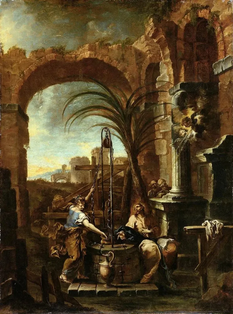 Tableau Le Christ et la Samaritaine - Alessandro Magnasco | Reproduction