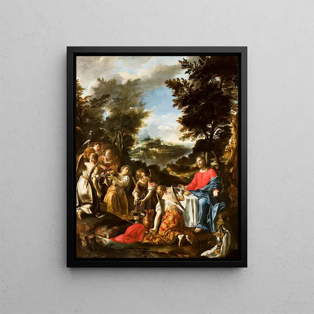 Tableau Le Christ servi par les anges - Anonyme | Reproduction