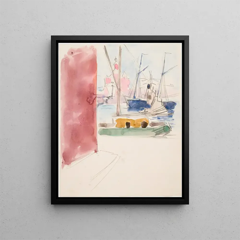 Tableau Croquis des navires dans le port sud - Akseli Gallen-Kallela | Reproduction