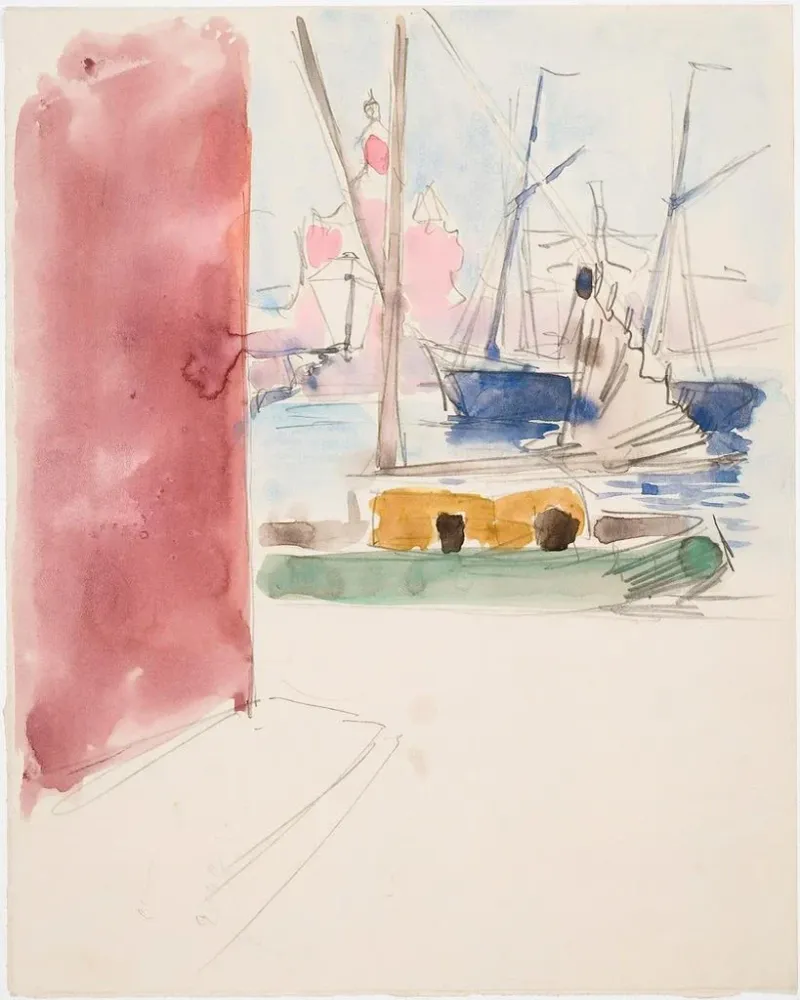 Tableau Croquis des navires dans le port sud - Akseli Gallen-Kallela | Reproduction