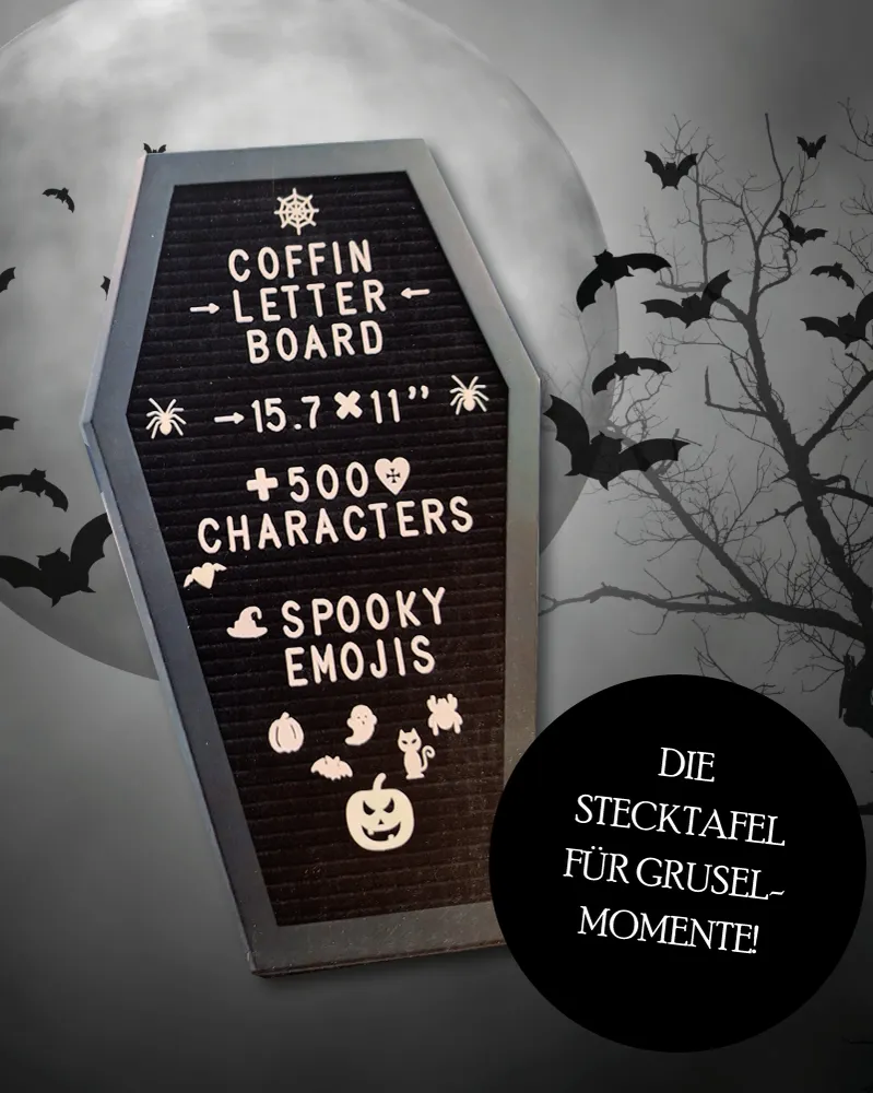 Tableau d'affichage cercueil d'Halloween à poser ou à suspendre