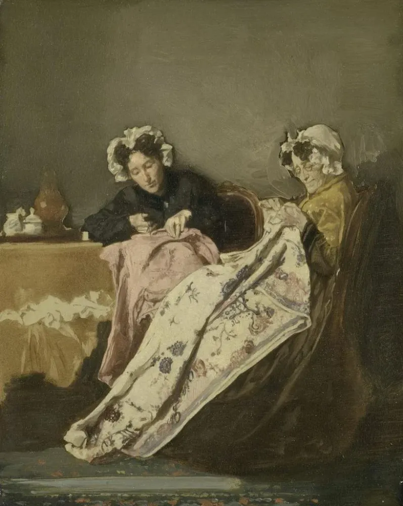 Tableau Deux dames à leur couture - Alexander Hugo Bakker Korff | Reproduction