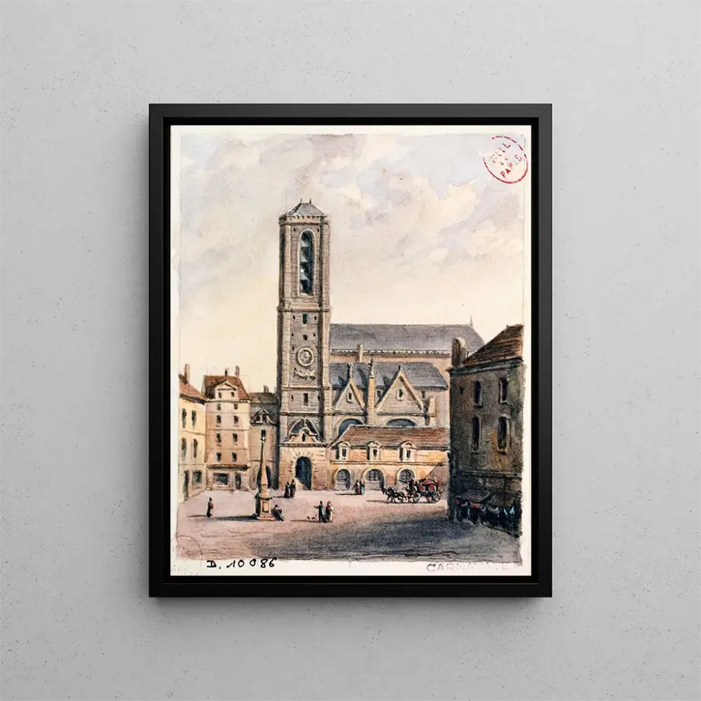 Tableau Façade de l'église - Auguste Sébastien Bénard | Reproduction