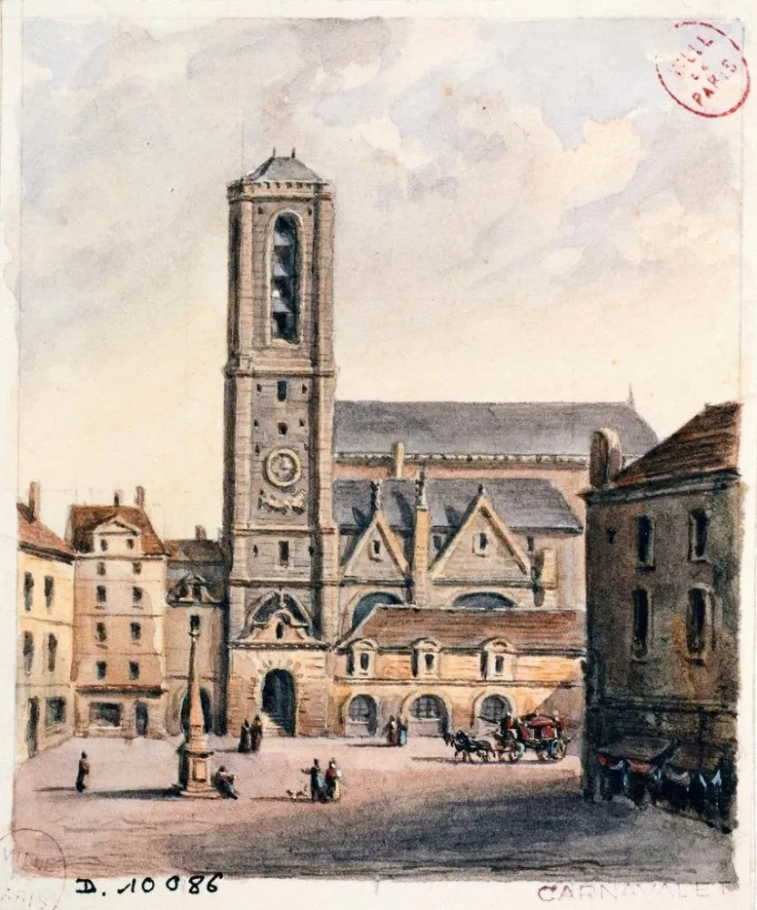 Tableau Façade de l'église - Auguste Sébastien Bénard | Reproduction