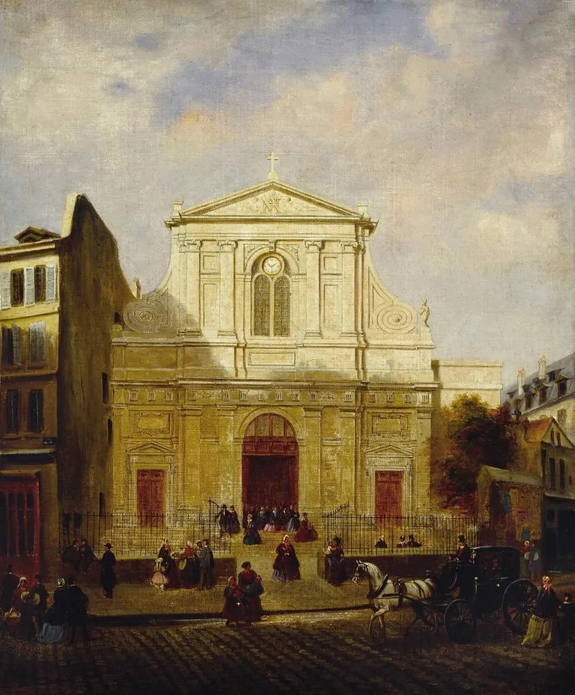 Tableau La façade de l'église des Blancs-Manteaux 1865 - Anonyme | Reproduction
