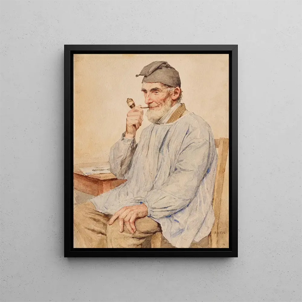 Tableau Fermier assis avec une pipe - Albert Anker | Reproduction